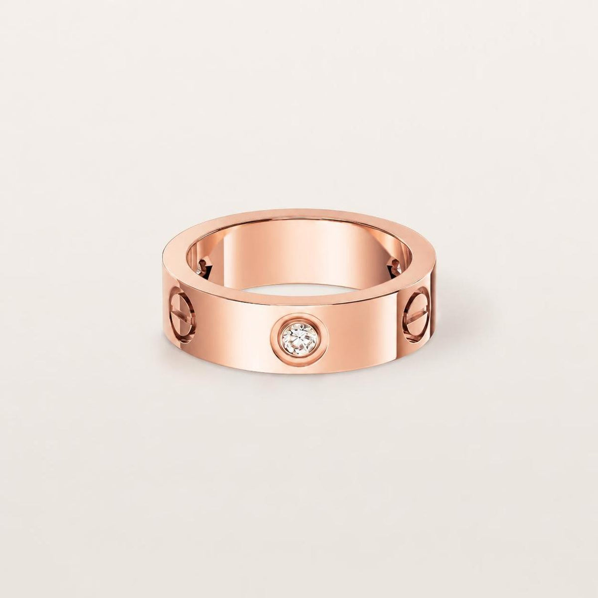 Cartier Love Ring Classic Model 3 Diamonds 18K Rose Gold