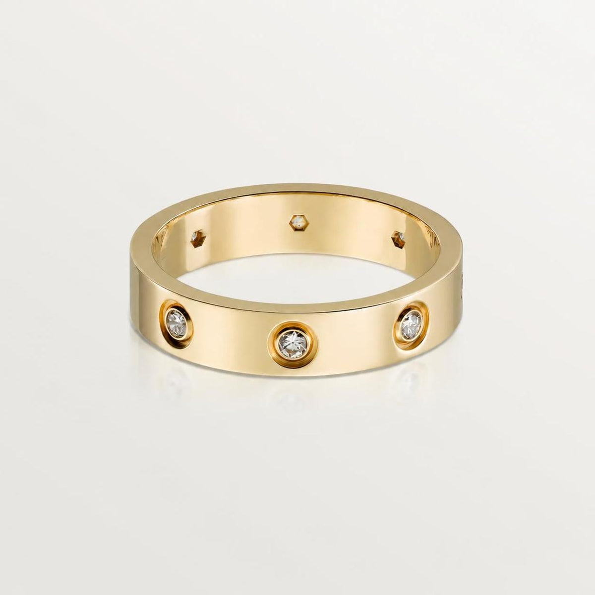 Cartier Love Ring Small Model 8 Diamonds 18K Yellow Gold