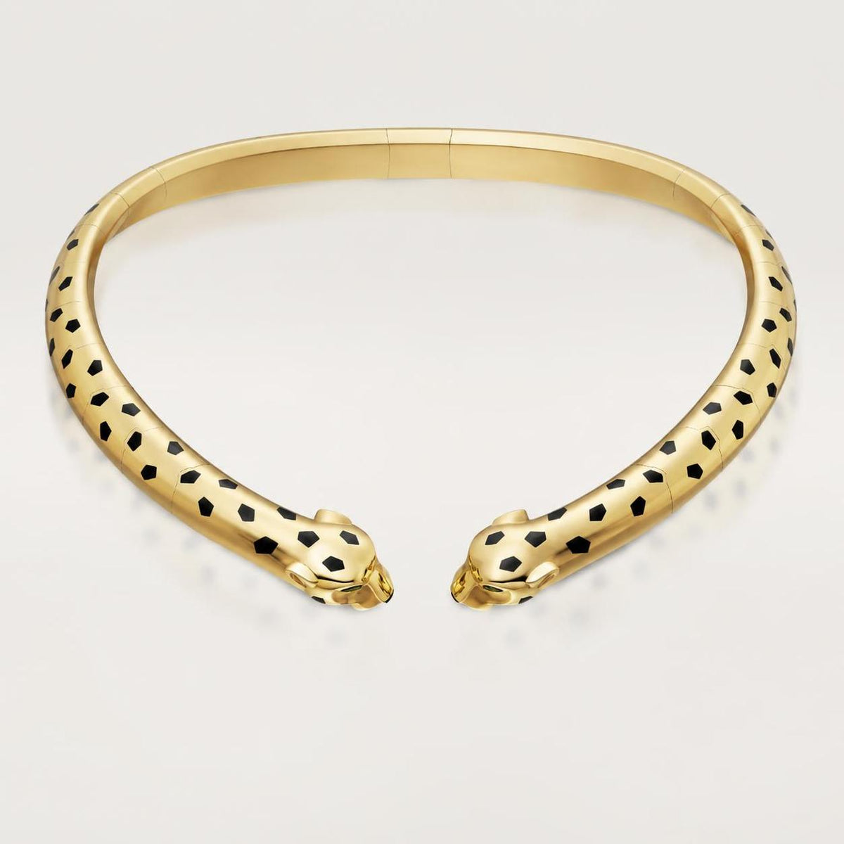 Cartier Panthère de Cartier Torque Necklace Articulated Black Lacquer Onyx Tsavorite Garnets 18K Yellow Gold
