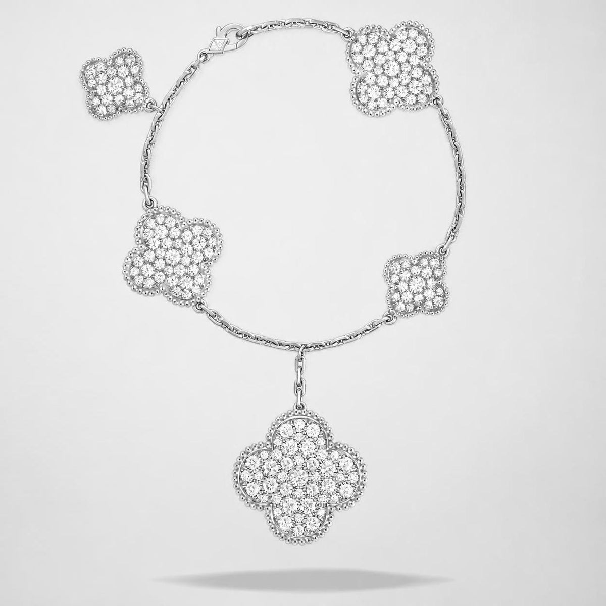 Van Cleef & Arpels Magic Alhambra 5 Motifs Diamond Bracelet 18K White Gold