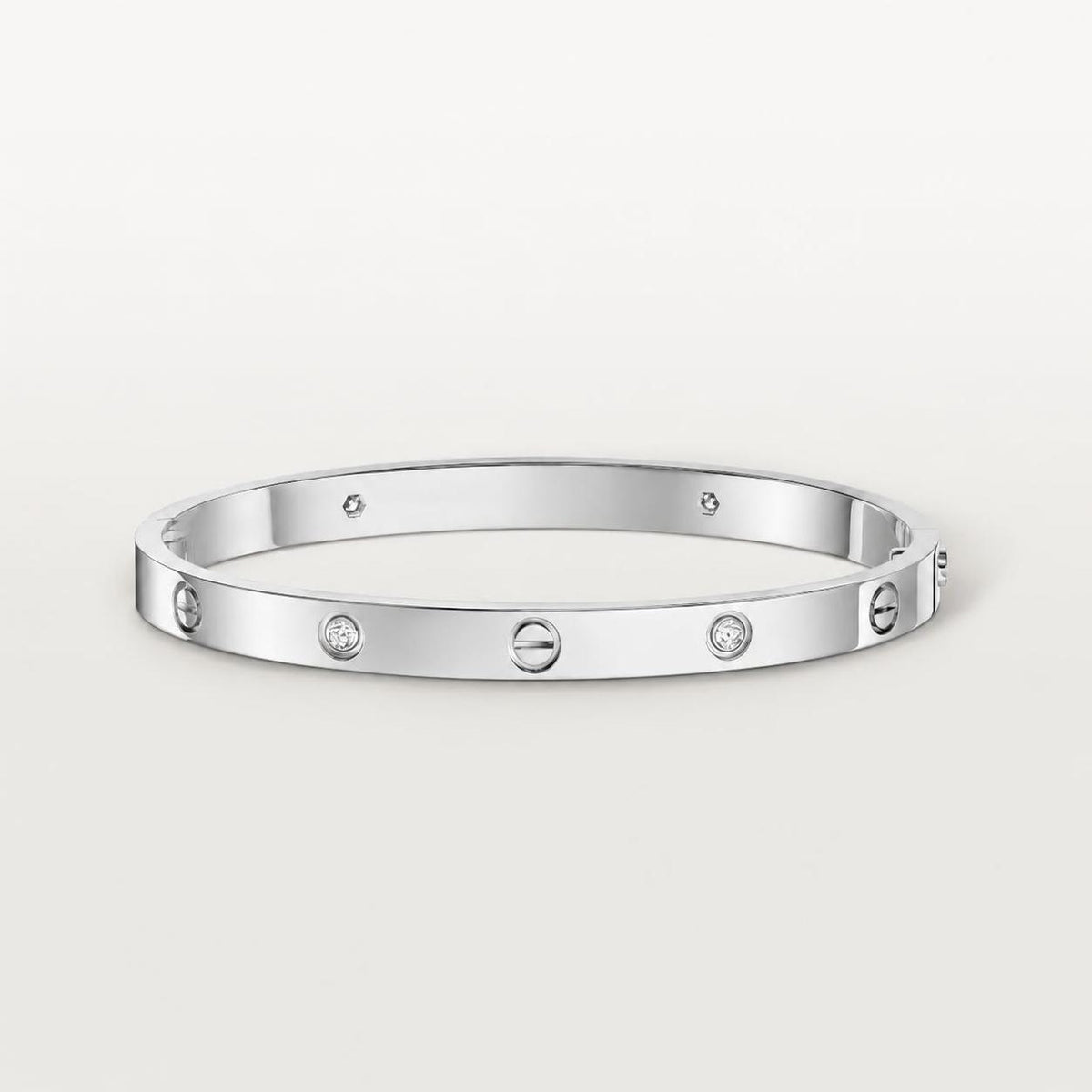 Cartier Love Bracelet Medium Model 4 Diamonds 18K White Gold