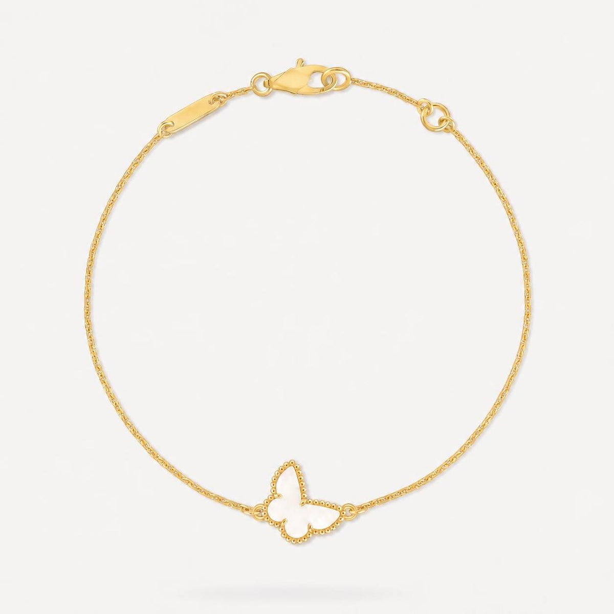 Van Cleef & Arpels Sweet Butterflies Mother-Of-Pearl Bracelet 18K Yellow Gold