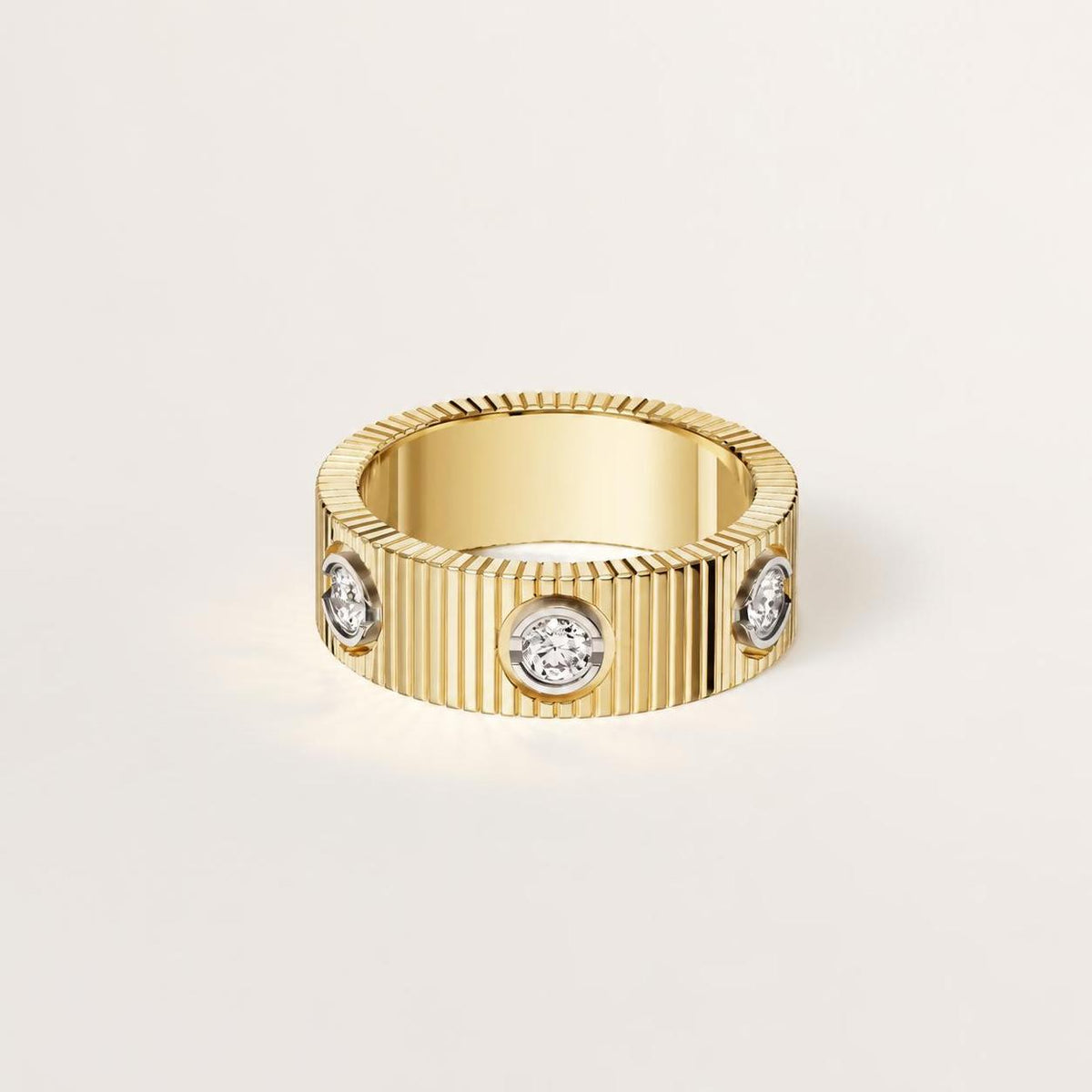 Cartier Love Unlimited Ring 6 Diamonds 18K Yellow & White Gold