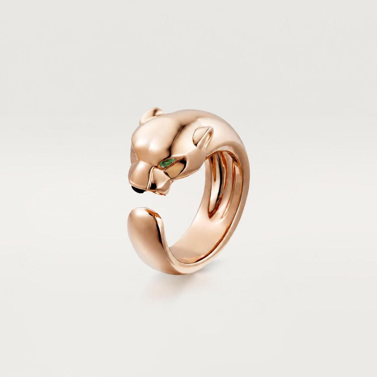 Cartier Panthère de Cartier Ring Medium Model Tsavorite Garnets Onyx 18K Rose Gold