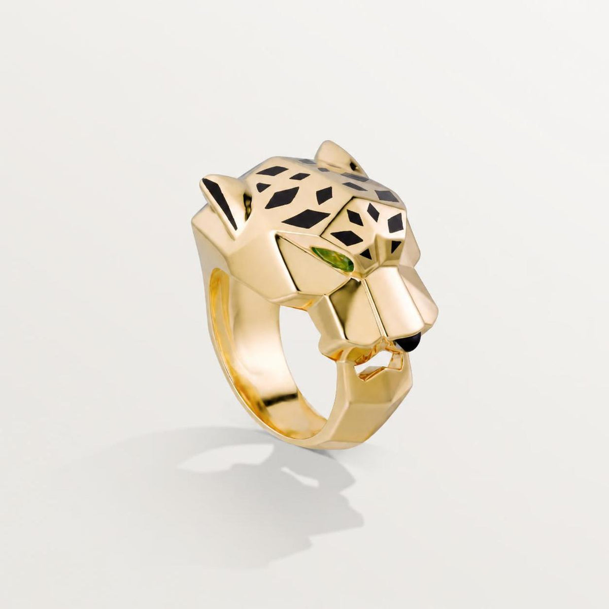 Cartier Panthère de Cartier Ring Black Lacquer Tsavorite Garnet Onyx 18K Yellow Gold