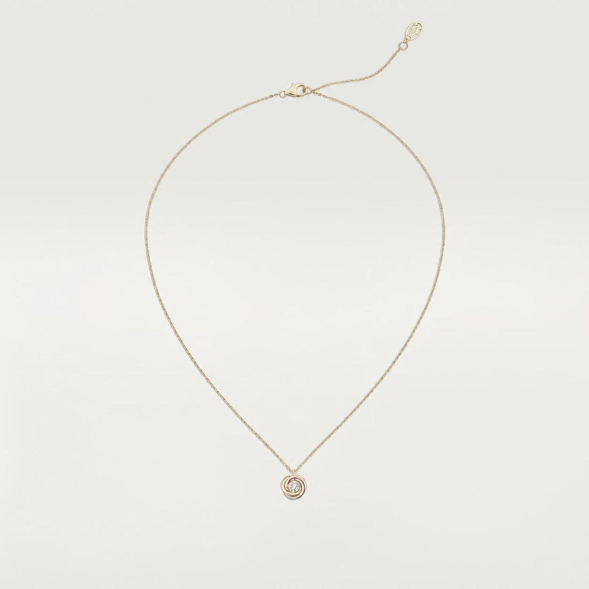 Cartier Trinity Pendant 1 Diamond 0.18 Ct 18K White, Yellow & Rose Gold