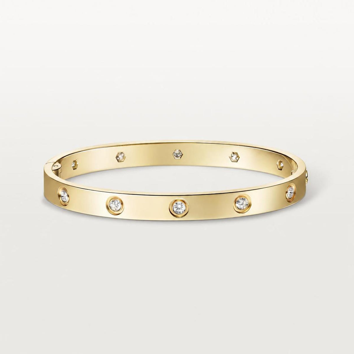 Cartier Love Bracelet Single-Screw Closure Classic Model 10 Diamonds 18K Yellow Gold