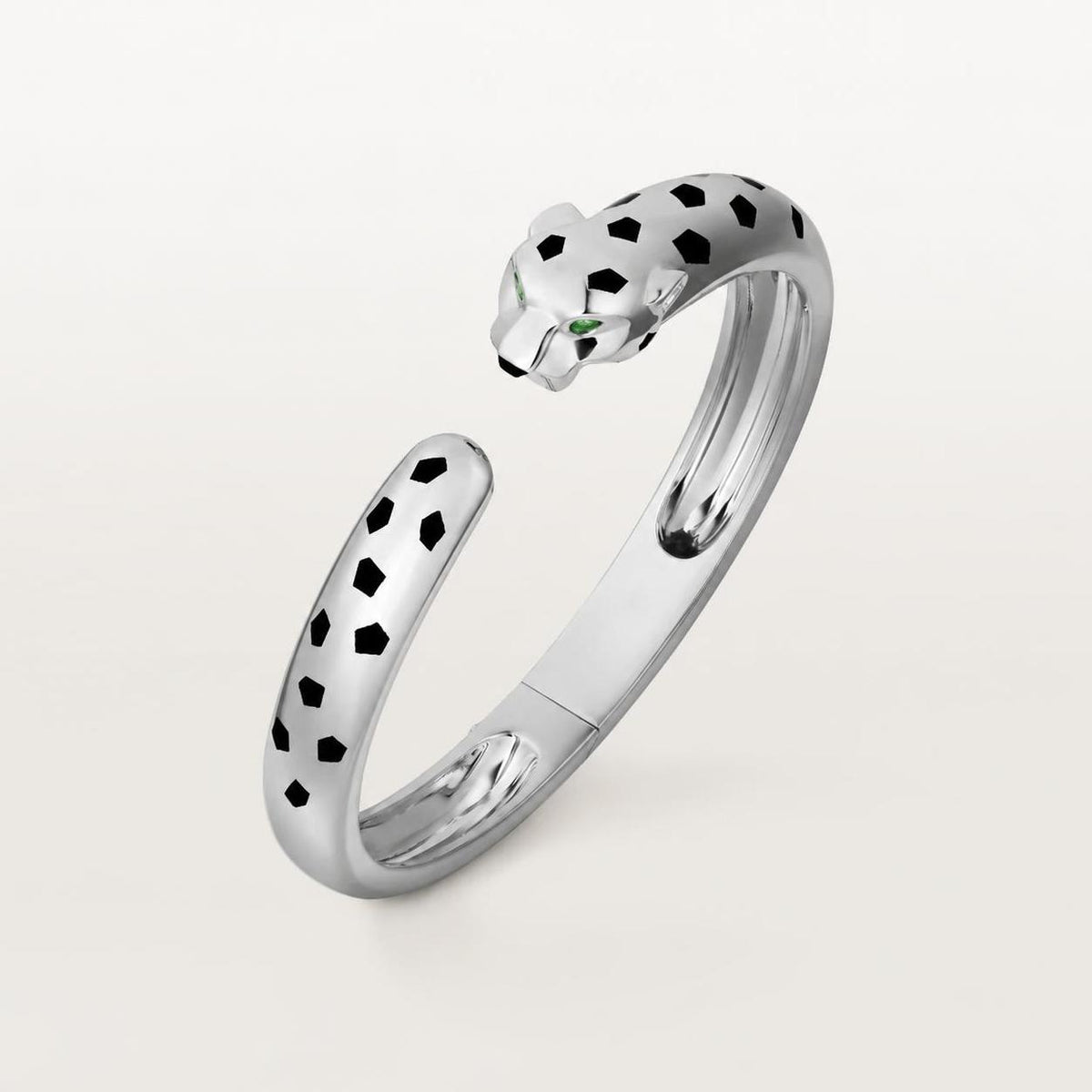 Cartier Panthère de Cartier Bracelet Medium Model Tsavorite Garnets Onyx 18K White Gold
