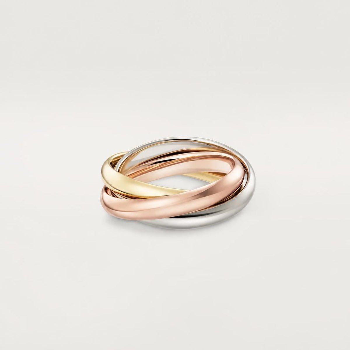 Cartier Trinity Ring Classic Model 18K White, Yellow & Rose Gold