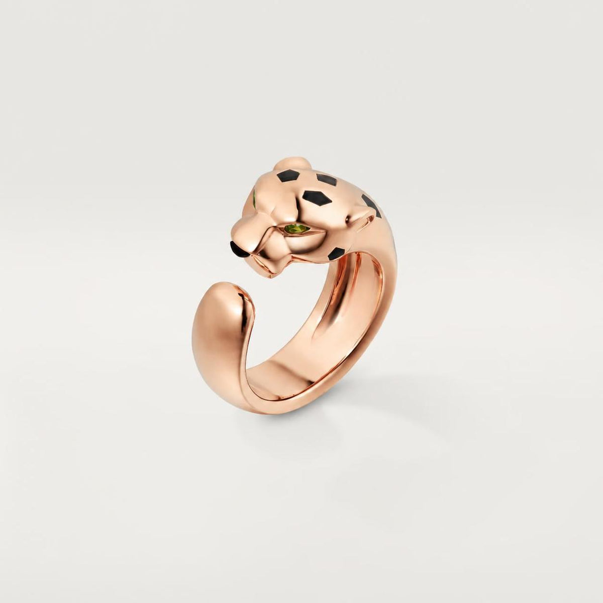 Cartier Panthère de Cartier Ring Medium Model Tsavorite Garnets Onyx 18K Rose Gold