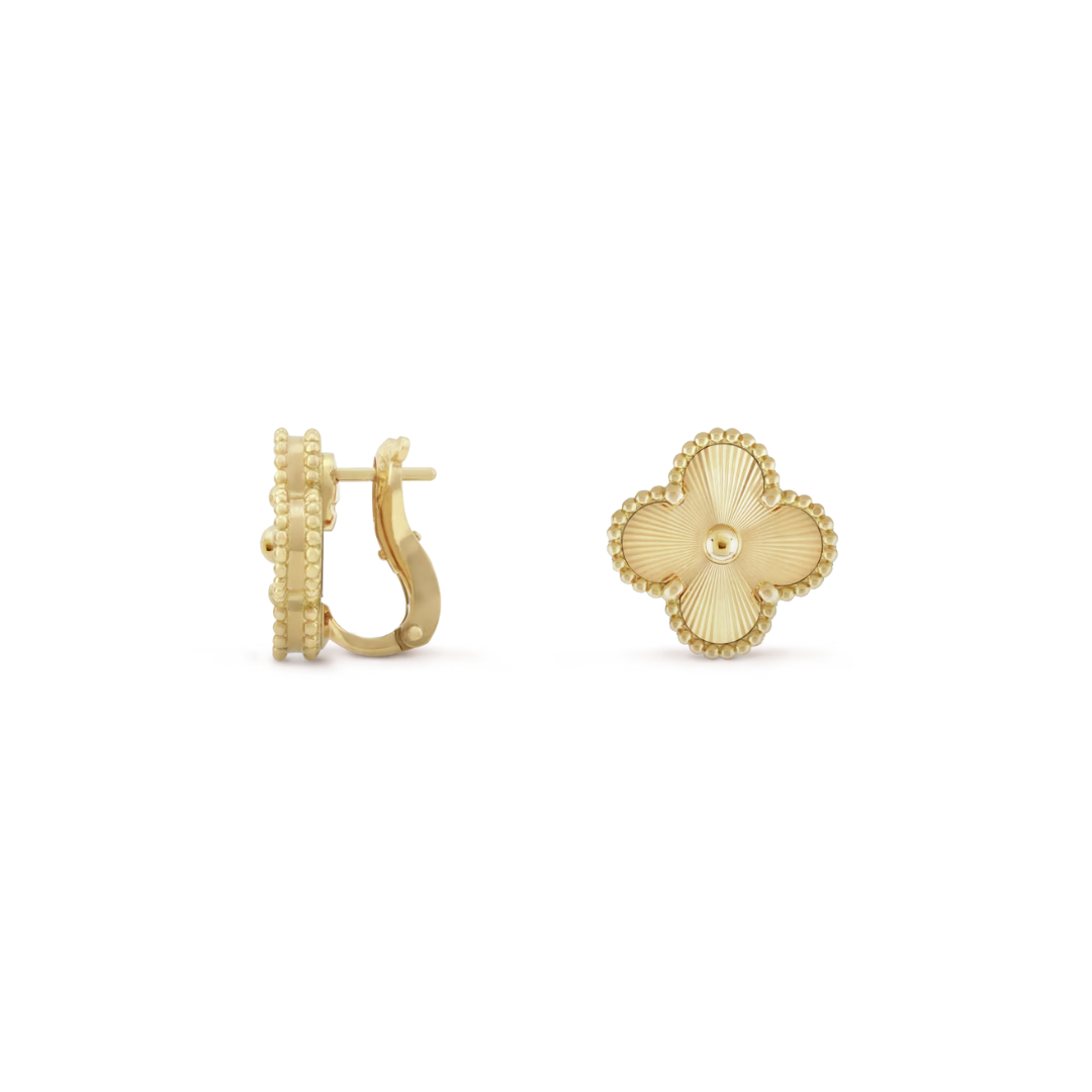Van Cleef &amp; Arpels Boucles d'oreilles Vintage Alhambra en or jaune 18 carats