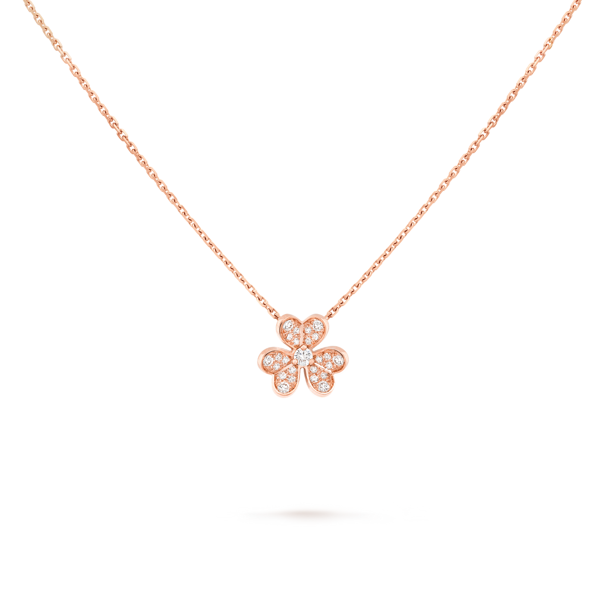 Van Cleef & Arpels Frivole Diamond Mini Pendant 18K Rose Gold