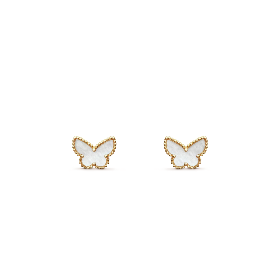 Sweet Alhambra Butterfly Mother-Of-Pearl Earrings 18ct Yellow Gold