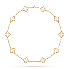 Van Cleef & Arpels Vintage Alhambra Necklace 10 Motifs Mother-Of-Pearl 18K Yellow Gold