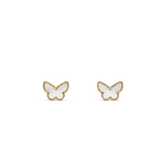 Van Cleef & Arpels Sweet Alhambra Butterfly Earrings Mother-Of-Pearl 18K Yellow Gold