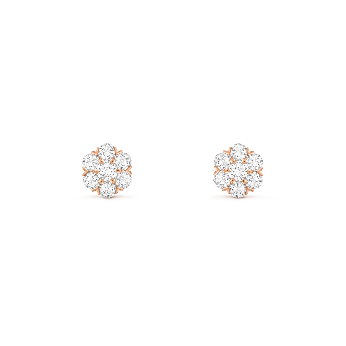 Van Cleef & Arpels Fleurette Diamond Earrings 18K Rose Gold