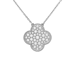 Pendentif Magic Alhambra Van Cleef & Arpels Diamants Entiers Or Blanc 18 Carats