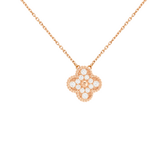 Van Cleef & Arpels Vintage Alhambra Pendant Full Diamonds 18K Yellow Gold