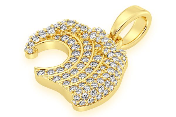 Colgante de diamantes Ocean Wave de 0,75 quilates en oro macizo de 14 quilates
