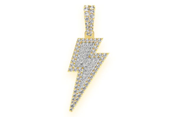 1.25ct Diamond Lightning Bolt Pendant 14K Solid Gold