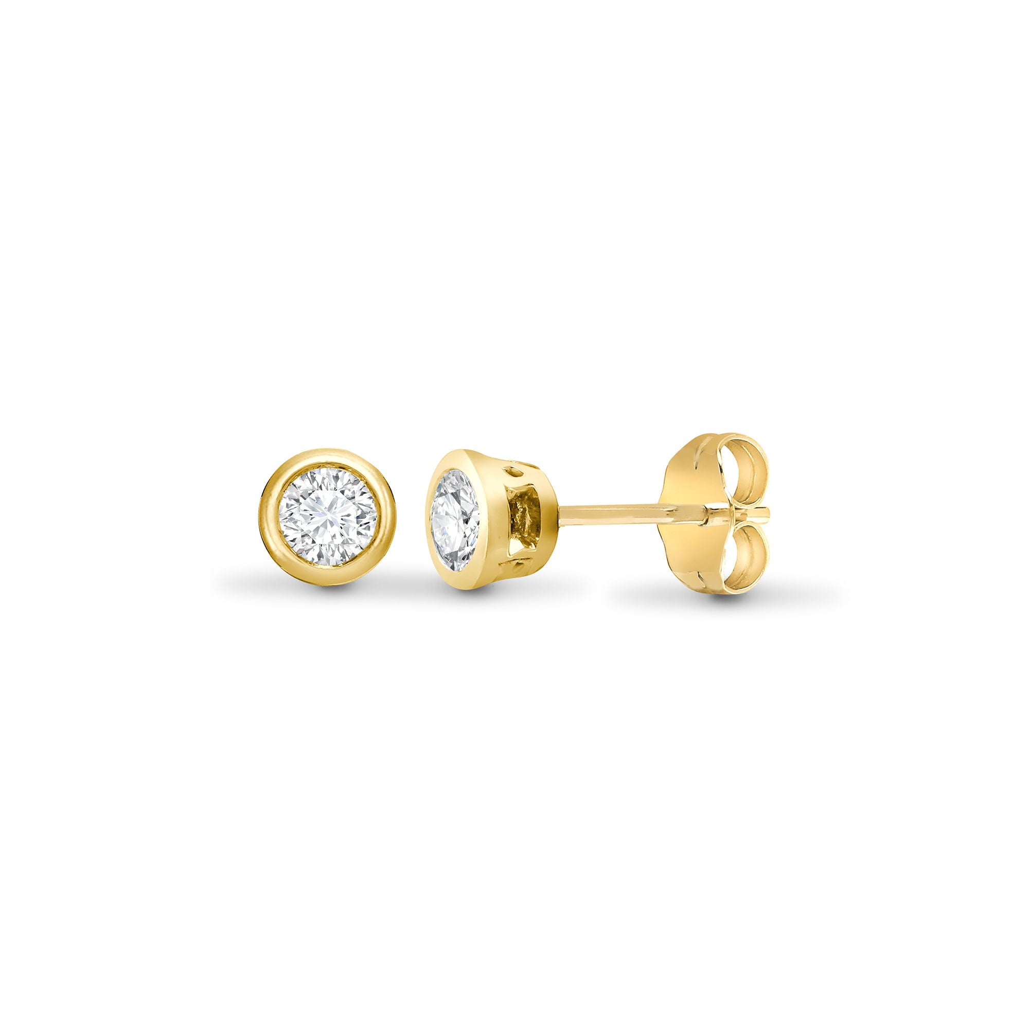 18E009-010 | 18ct Yellow Gold 10pts Rub over Earrings