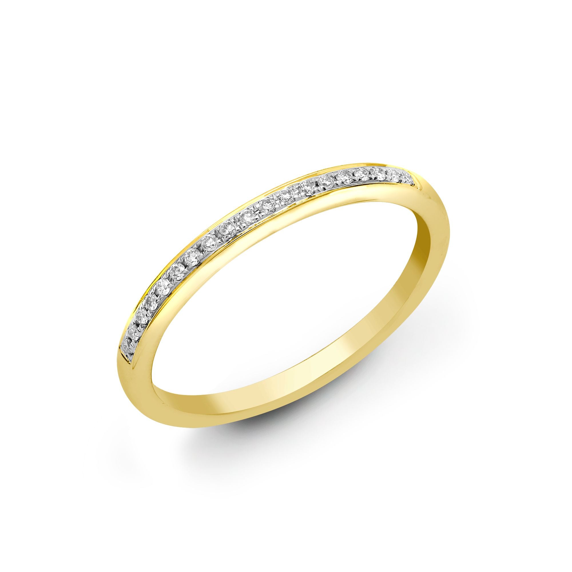 18R889-010-V | 18ct Yellow 0.10ct Pave Set Diamond 1\2 Eternity Ring