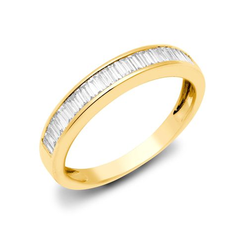 18R895-025-V | 18ct Yellow 0.25ct Diamond Baguette 1\2 Eternity Ring