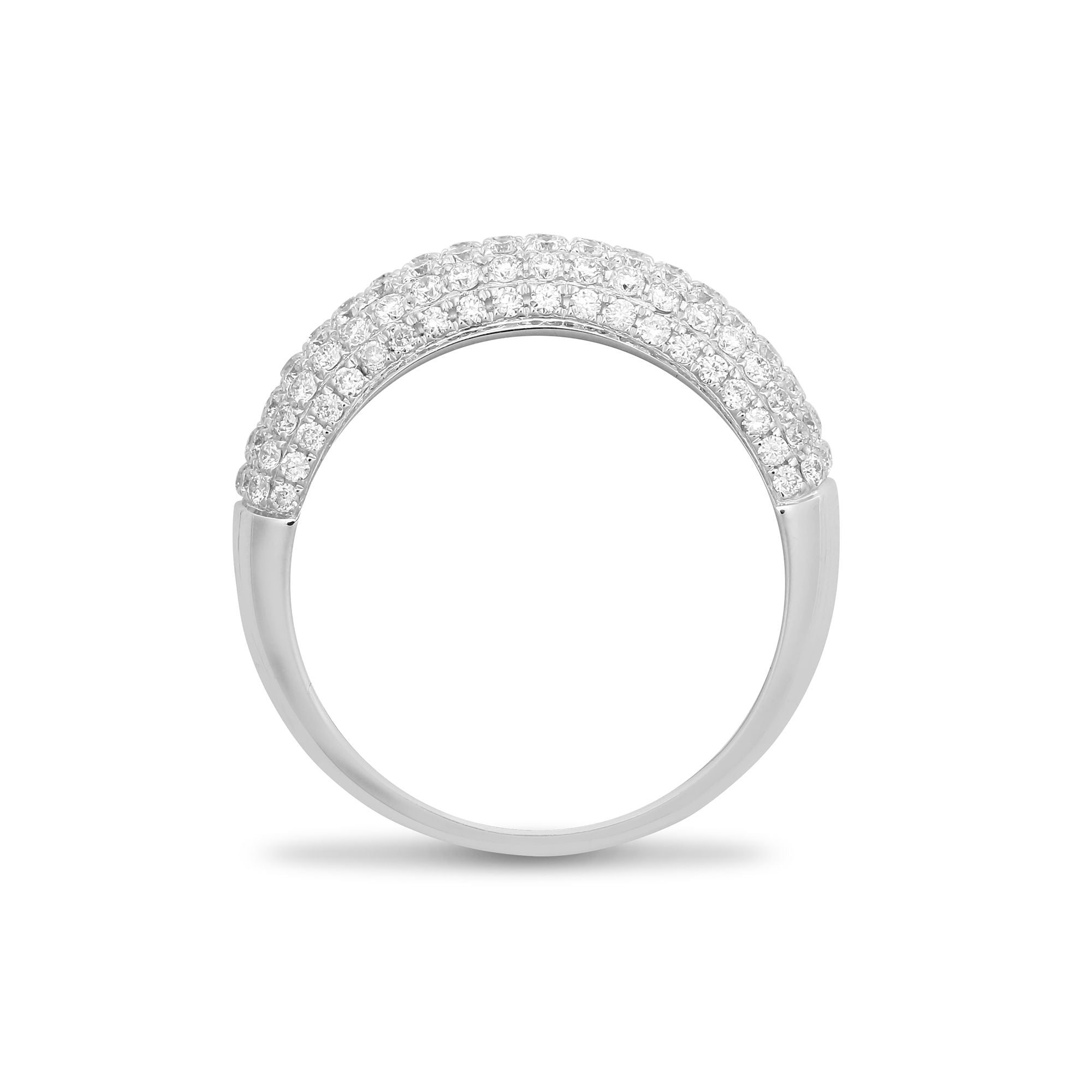 1.50ct Diamond Pave Bombay Ring 18K White Gold