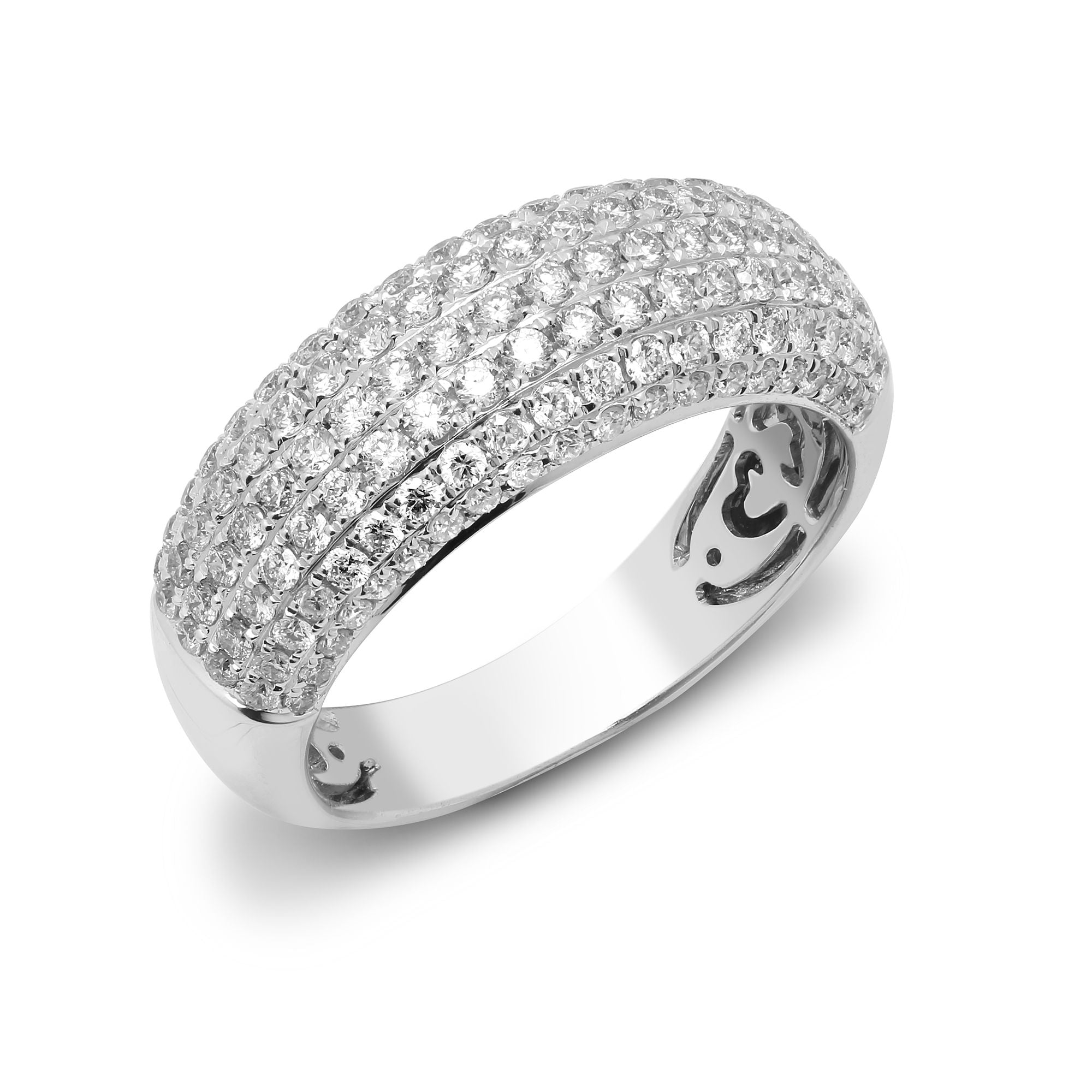 18R905-V | 18ct White 1.50ct Diamond Bombay Ring
