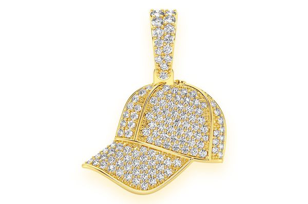 Gorra de béisbol Colgante de diamantes de 0,50 quilates Oro macizo de 14 quilates