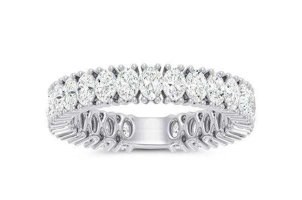 Bande d'éternité taille ovale diamant 2,50 ct bande entièrement naturelle or blanc 14 carats