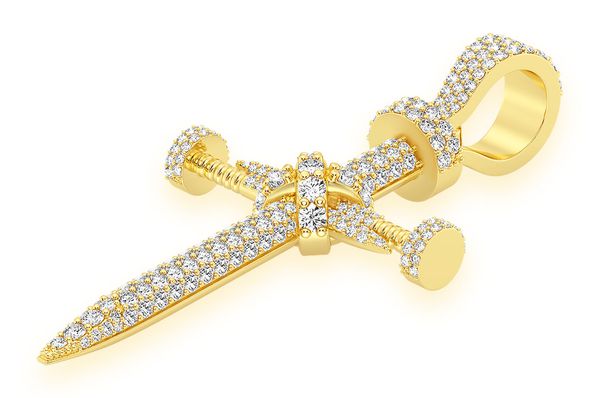 Cruz de uñas Colgante de diamantes de 2,25 quilates en oro macizo de 14 quilates