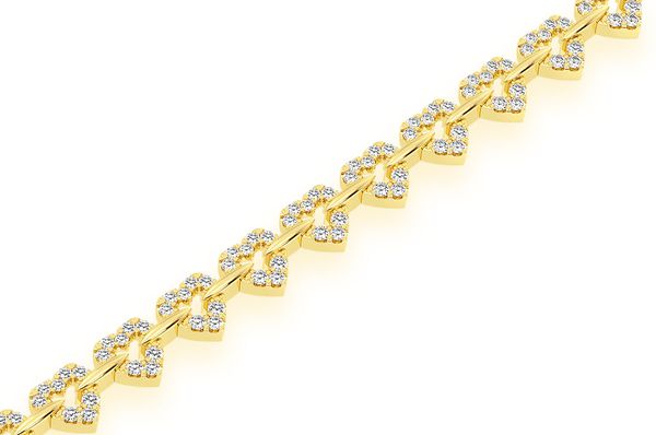 2.35ct Diamond Heart Bracelet 14K Solid Gold