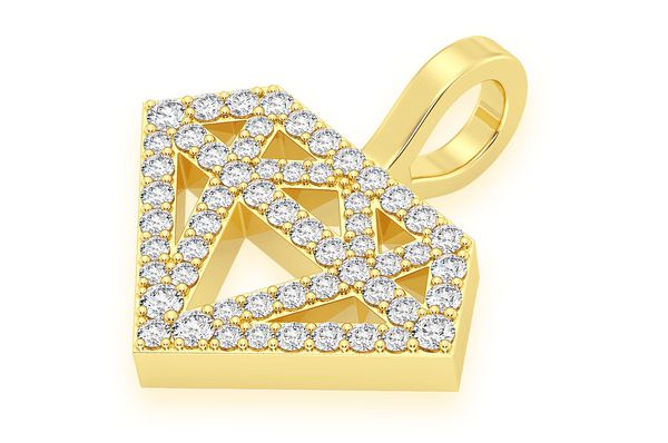0.35ct Diamond Silhouette Pendant 14K Solid Gold