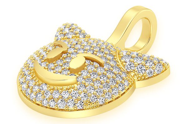 Colgante de diamantes Devil Emoji de 0,60 quilates en oro macizo de 14 quilates