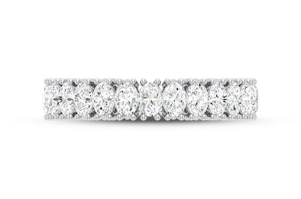 Bande d'éternité taille ovale diamant 2,50 ct bande entièrement naturelle or blanc 14 carats