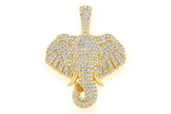 Colgante de diamantes elefante de 2,33 quilates en oro macizo de 14 quilates