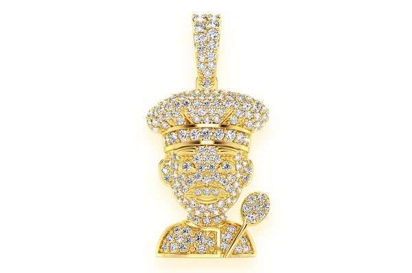 Pendentif diamant Chef 0,85 ct en or massif 14 carats
