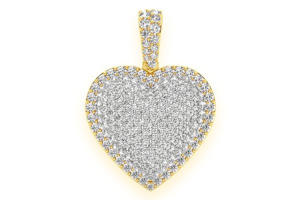 Pendentif diamant double couche 2,00 ct Bubbly Heart en or massif 14 carats