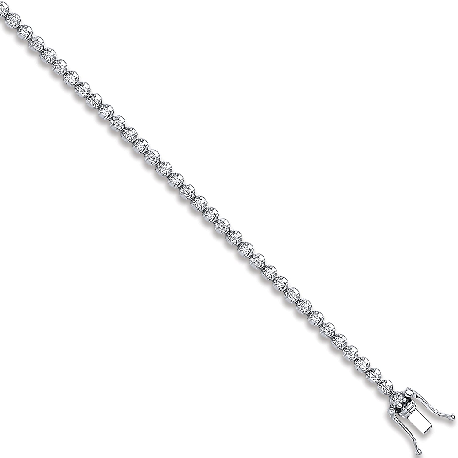 Bracelet tennis diamant 1,00 ct or blanc 18 carats