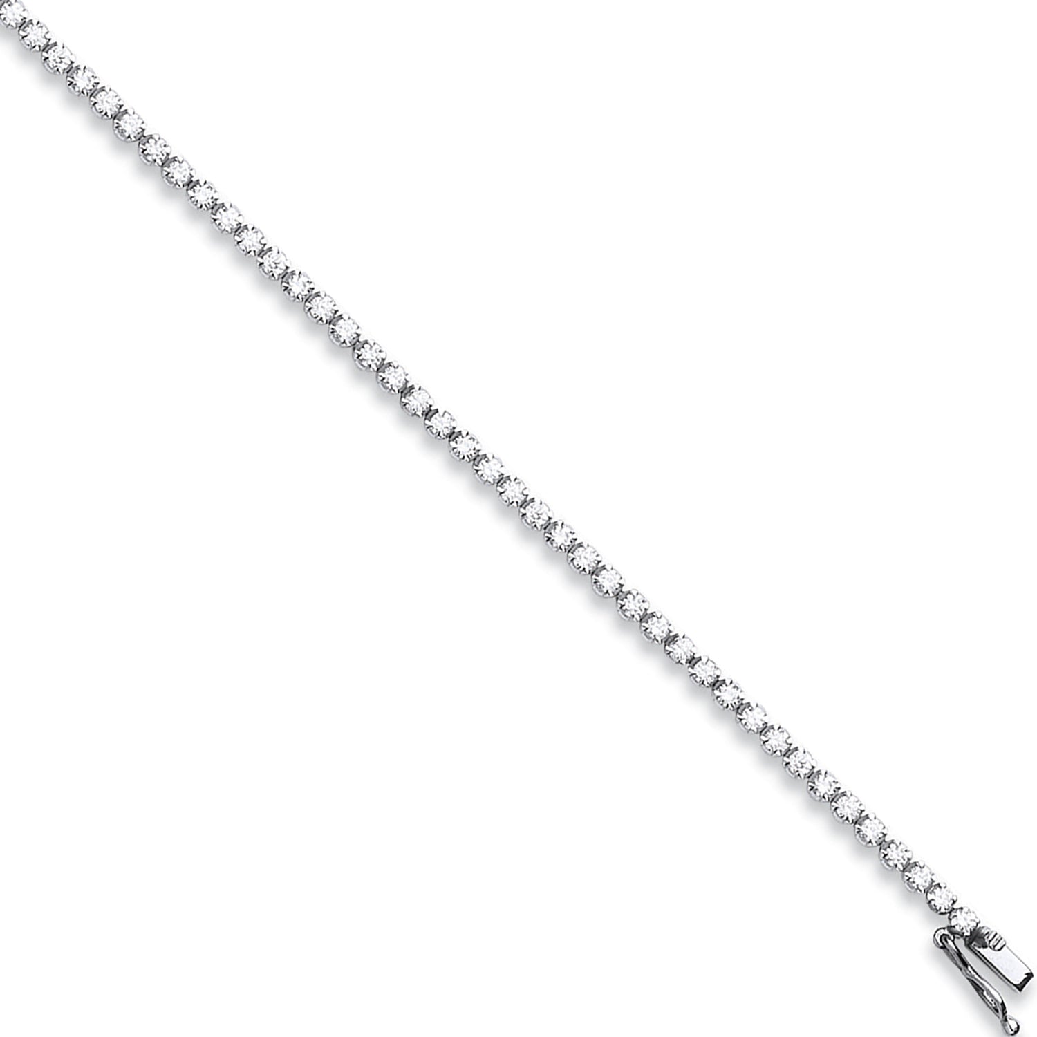 Bracelet tennis diamant 2,00 ct, or blanc 18 carats