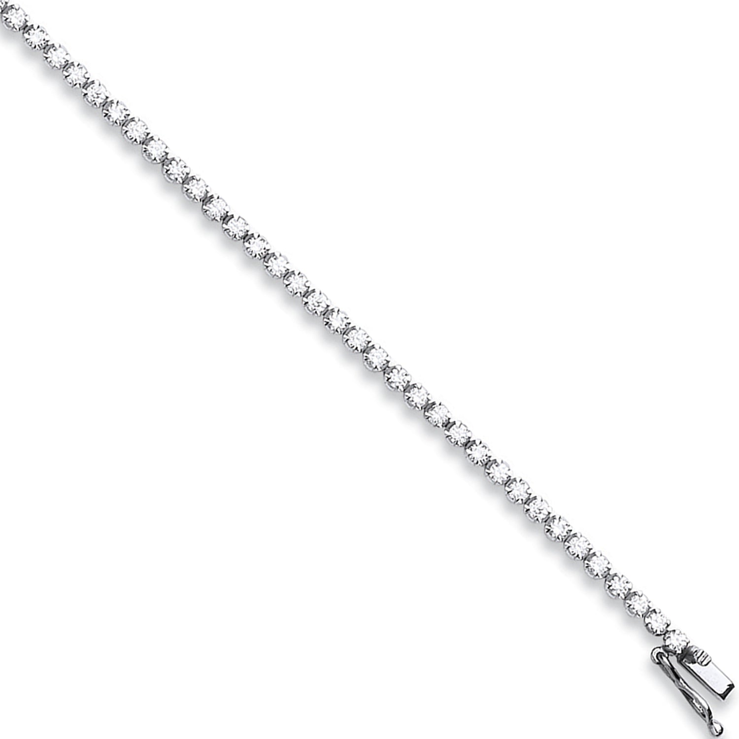 Bracelet tennis diamant 3,00 ct or blanc 18 carats