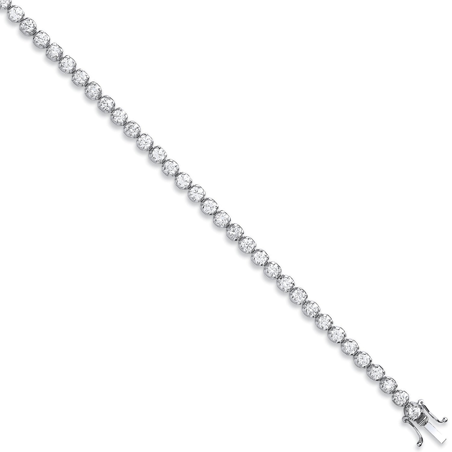 Bracelet tennis diamant 4,00 ct, or blanc 18 carats