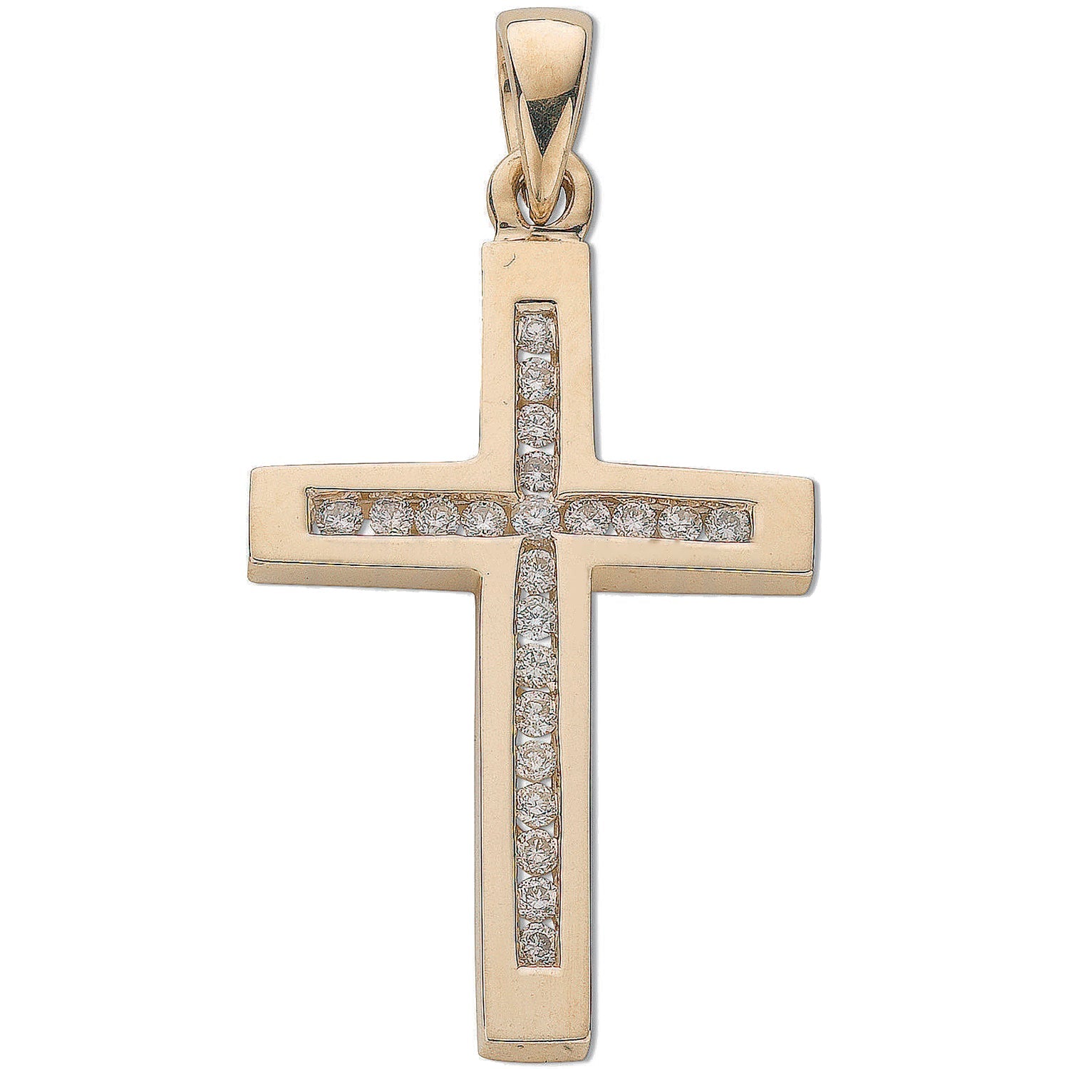 9ct Yellow Gold 0.35ct Diamond Cross Pendant