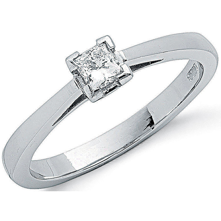 Platinum 0.25ct Princess Cut Diamond Engagement Ring