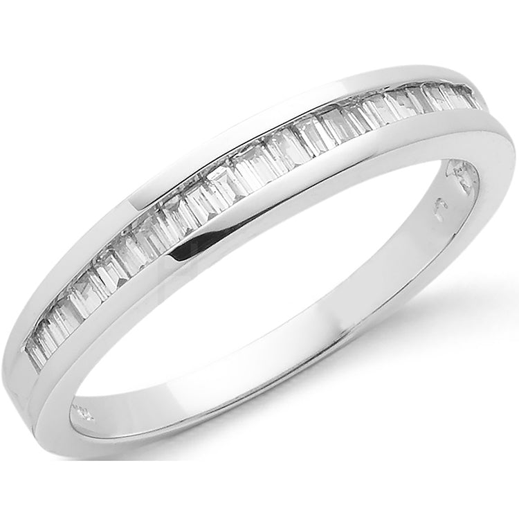 18ct White Gold 0.25ctw Baguette Cut Diamond Eternity Ring