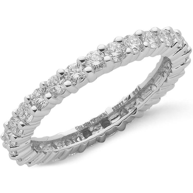 18ct White Gold 1.00ct Full Diamond Eternity Ring