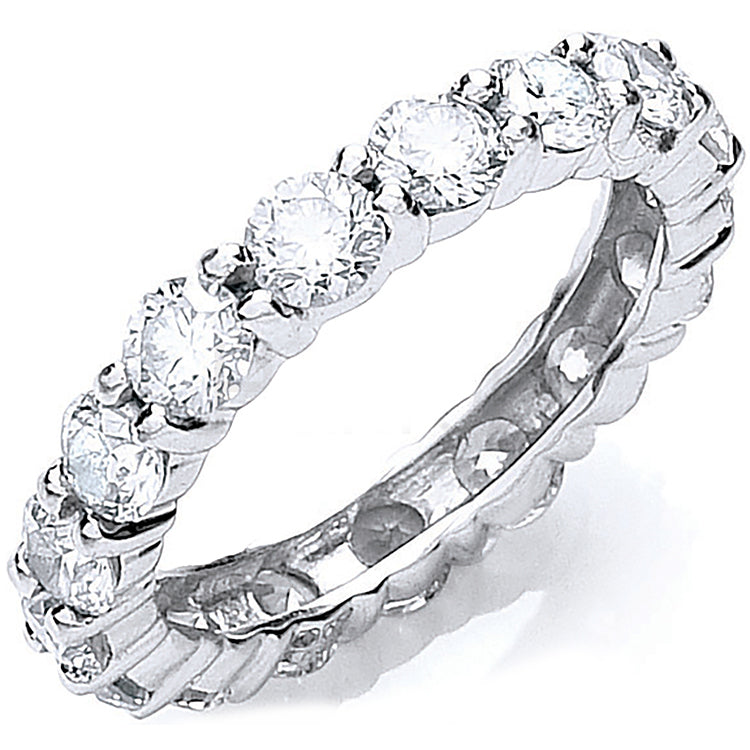 18ct White Gold 3.00ct Full Diamond Eternity Ring