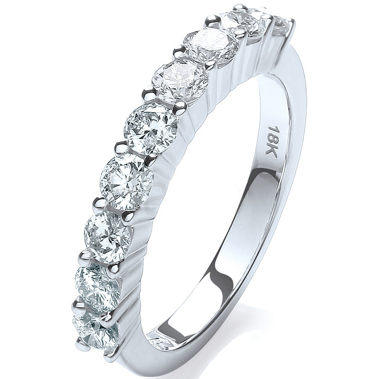 18ct White Gold 1.00ctw Diamond Half Eternity Ring