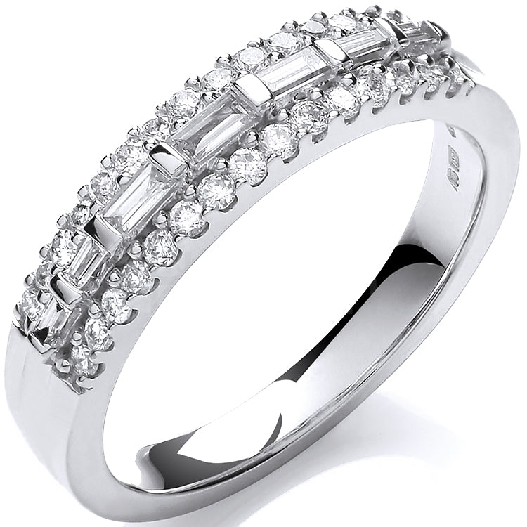 18ct White Gold 0.50ct Diamond Half Eternity Ring